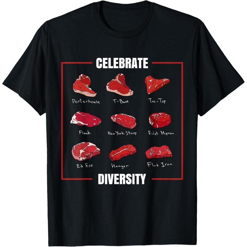 Funny Steak Shirt Celebrate Diversity Types of Steak Lovers T-Shirt made in usa Hoodie Sweatshirt | PrintMintTees.com