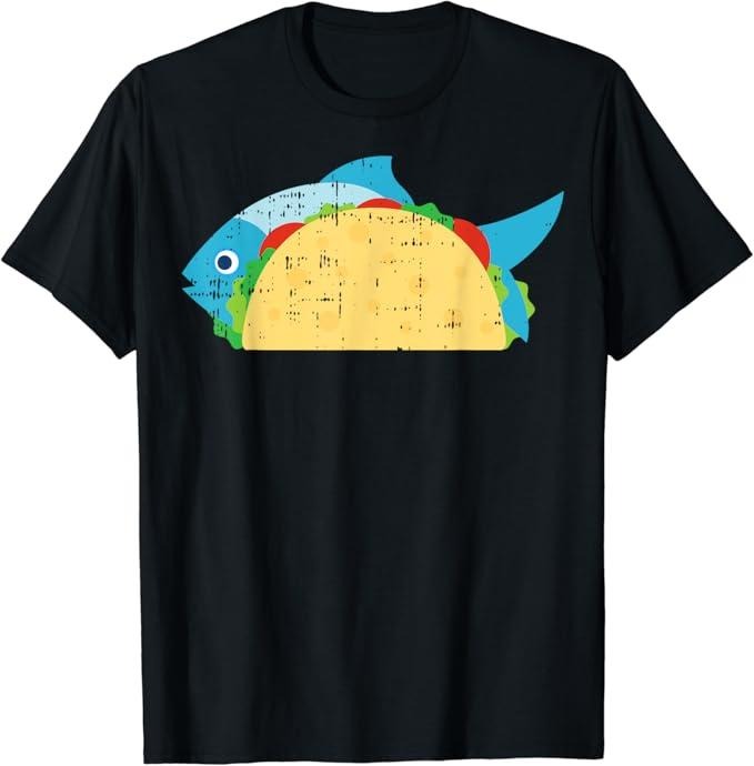 Funny Taco Shirts, Gifts For Mexican Food Lovers, Fish Taco Funny Foodie Cinco De Mayo Food Lover T-Shirt Menswear Top...
