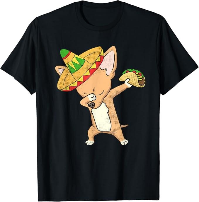 Funny Taco Shirts Mexican Food Lovers Funny Mexican Chihuahua Dog Taco Shirt Dabbing Cinco De Mayo Menswear Top Casual Classic T-Shirts, Hoodie, Sweatshirt