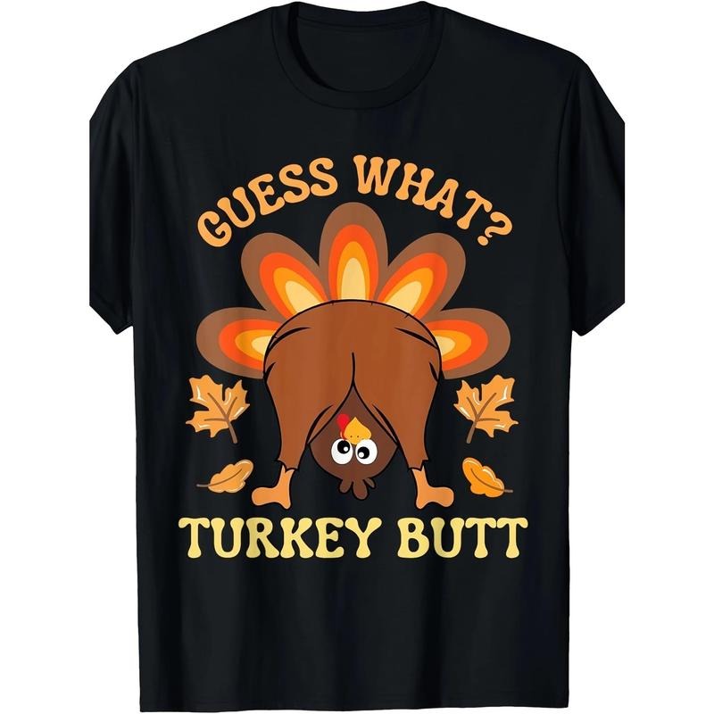 Funny Thanksgiving Guess What Turkey Butt T-Shirt -  made in usa Hoodie Sweatshirt | PrintMintTees.com
