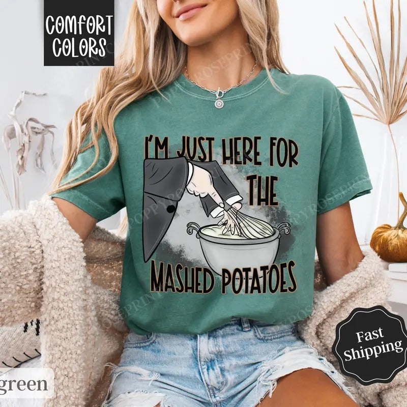 Funny Thanksgiving Shirt Comfort Colors, Mashed Potatoes Shirt, Fall Womenswear Oversized Crewneck Hoodie Sweatshirt