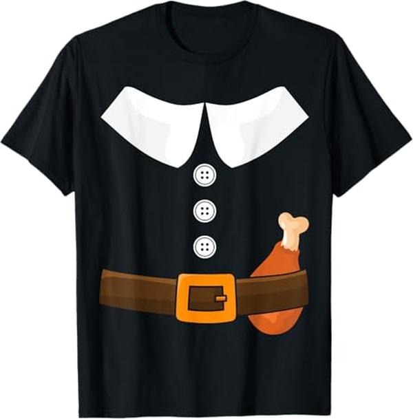 Funny Thanksgiving Shirts Funny Thanksgiving Pilgrim Costume Turkey Leg Menswear Top Shirt Hoodie Sweatshirt