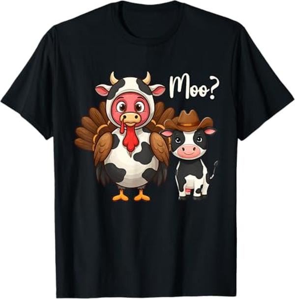 Funny Thanksgiving Shirts, Turkey Moo Funny Thanksgiving Costume T-Shirt
