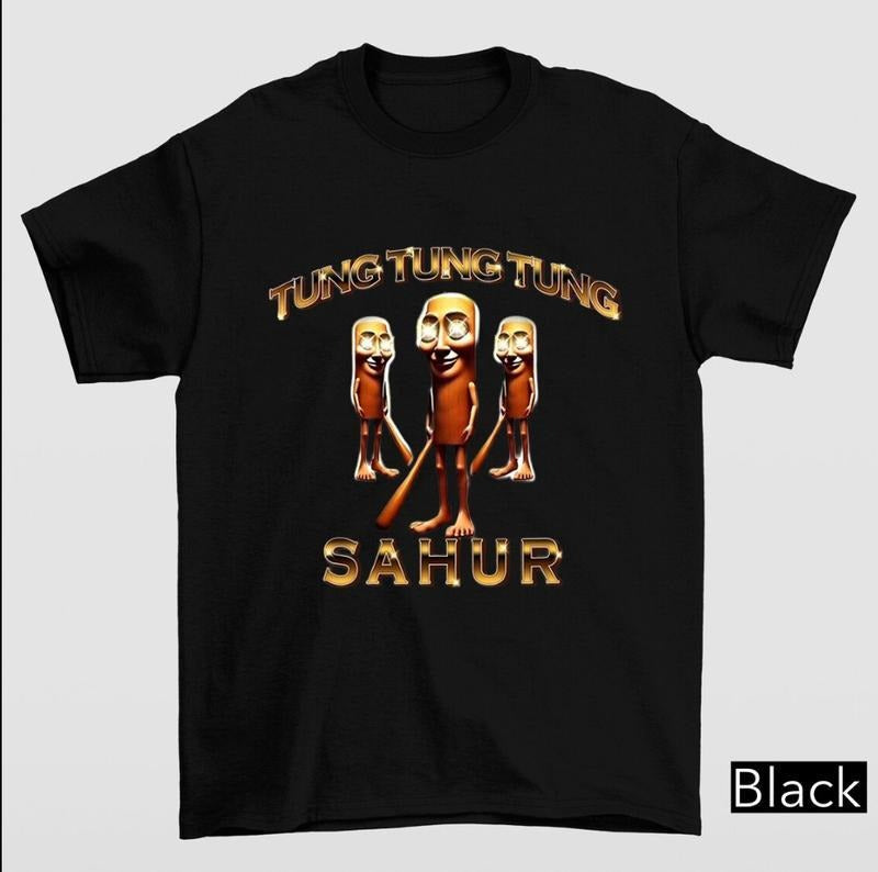Funny Tung Tung Tung Sahur Shirt, Italian Brainrot Tee, Gift for Mom, Menswear Top, women top, Gift For menswear Hoodie...