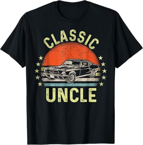 Funny Uncle Shirts, Gifts For Uncle, Funny Classic Uncle Saying Classic Car Vintage Graphic T-Shirt