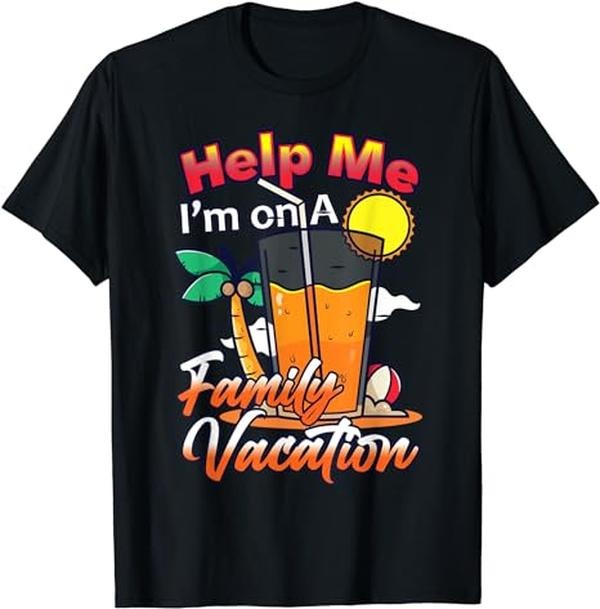Funny Vacation Shirt, Funny Help Me I'm On A Family Vacation T-Shirt Menswear Casual Cotton Hoodie Sweatshirt