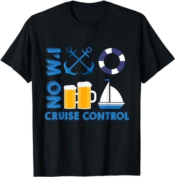 Funny Vacation Shirt, I'm On Cruise Control Exciting Cool Vacation Novelty Shirt Menswear Casual Cotton Hoodie Sweatshirt