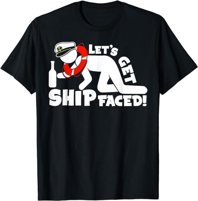 Funny Vacation Shirt Lets Get Ship Faced Family Cruise Ship Vacation Menswear Casual Cotton Shirt Hoodie Sweatshirt