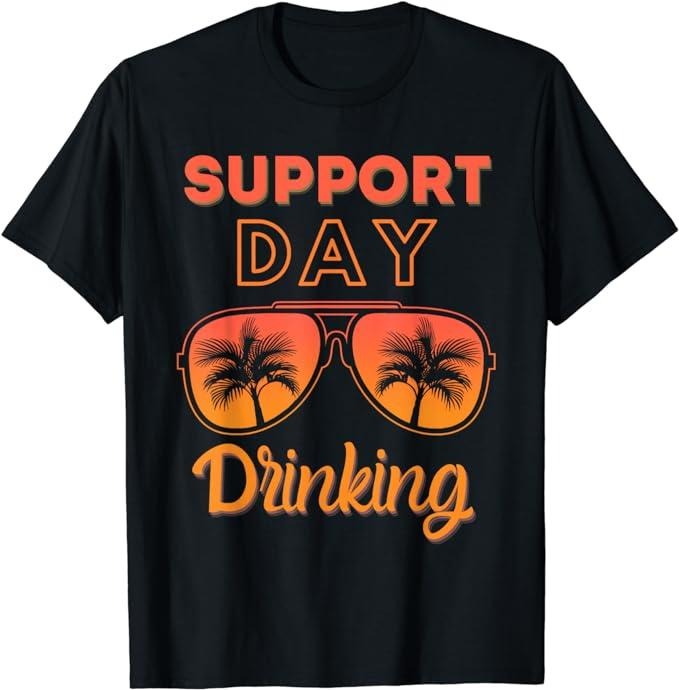 Funny Vacation Shirt Support Day Drinking Funny Summer Beach Vacation Menswear Casual Cotton Shirt Hoodie Sweatshirt