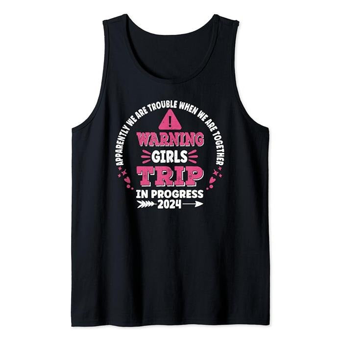 Funny Vacation Tank Top, Girls Vacation Funny Shirts Women's Girls Weekend Trip 2024 Tank Top Casual Cotton Fabric Hoodie...