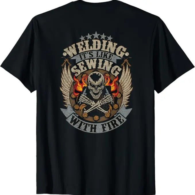 Funny Welder Shirt Welder Funny Welding Image Back Menswear Casual Cotton Shirt Hoodie Sweatshirt
