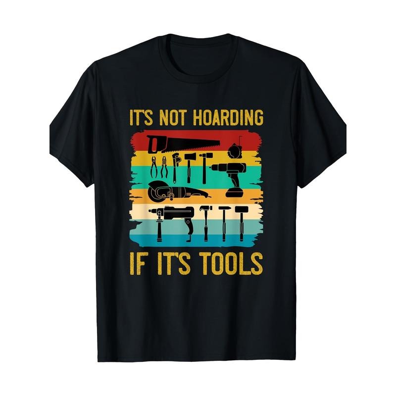 Funny Woodworking It's Not Hoarding If It's Tools Vintage T-Shirt - 220g made in usa Hoodie Sweatshirt | PrintMintTees.com