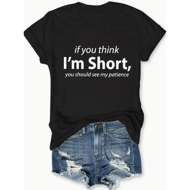 Funny Words Print Crew Neck T-Shirt, Casual Short Sleeve T-Shirt For Spring & Summer, Women'S Clothing style 02 Hoodie...