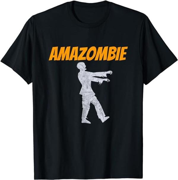 Funny Work Shirts, Amazombie Coworker Gift Associate Warehouse Zombie T-Shirt Tee Casual Cotton Hoodie Sweatshirt