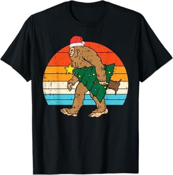 Funny Xmas Family Bigfoot Sasquatch Tree Funny Xmas Menswear Top T-Shirts, Hoodie, Sweatshirt