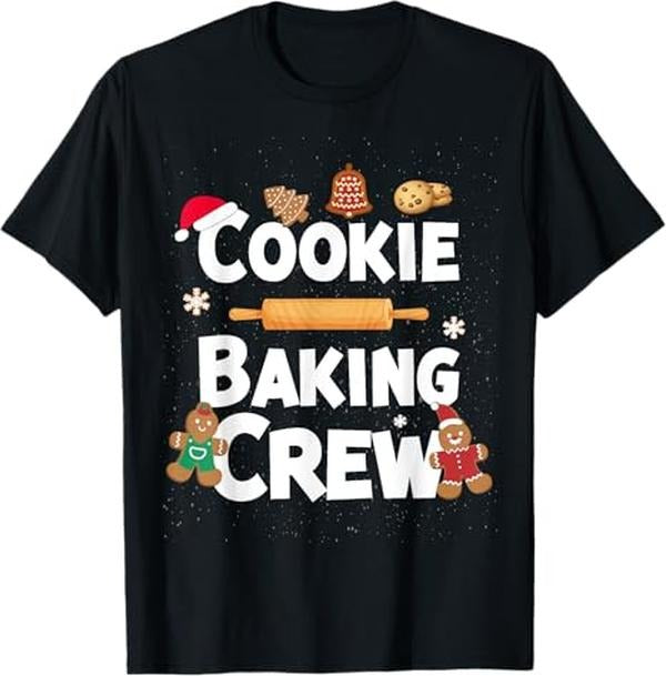 Funny Xmas Family Cookie Baking Crew Funny Pajamas Family Xmas Menswear Top Shirt Hoodie Sweatshirt