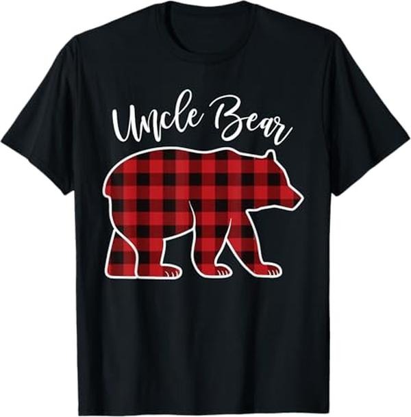 Funny Xmas Family Uncle Bear Pajama Red Buffalo Xmas Funny Family Menswear Top Shirt Hoodie Sweatshirt