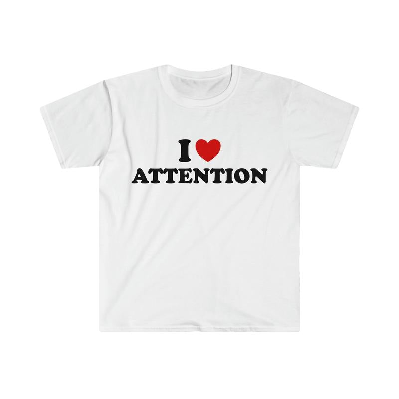 Funny Y2k Tshirt I Love Heart Attention 2000's Style Meme Tee Gift Shirt  T-shirt, sweater and Hoodie Sweatshirt