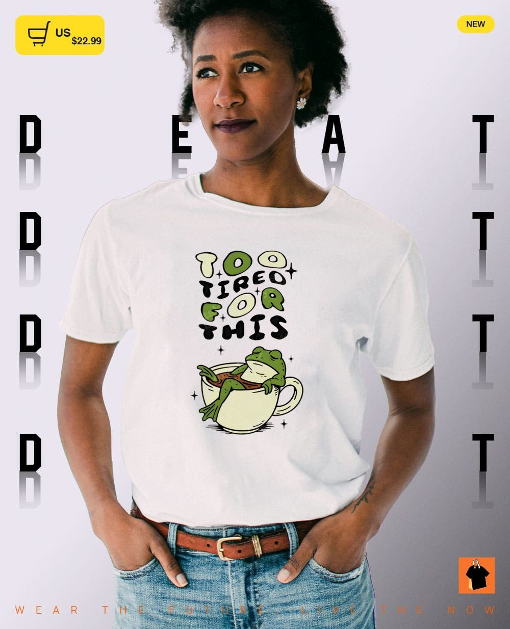Funny frog too tired for this meme shirt