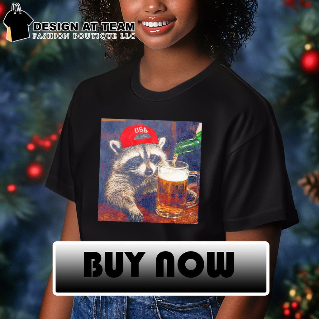 Funny raccoon beer Patriotic USA 4th Of July 2026 shirt