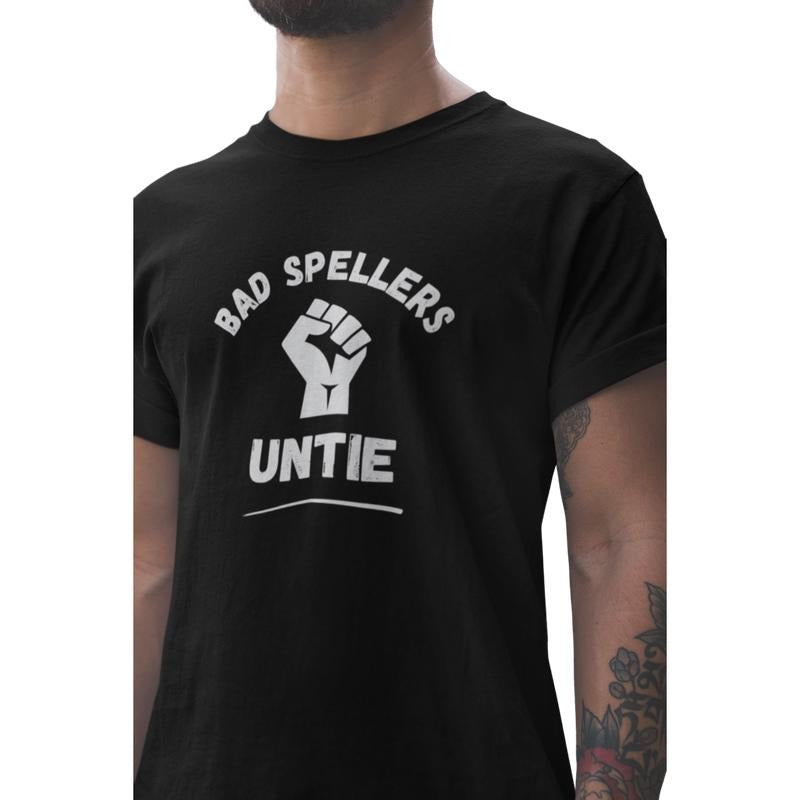 Funny short sleeve shirt, BAD SPELLERS UNTIE Hoodie Sweatshirt | PrintMintTees.com
