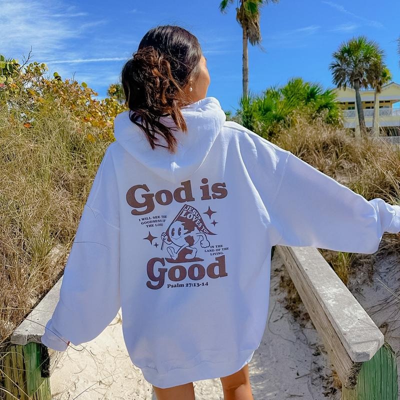 GOD IS GOOD CHRISTIAN HOODIE, GOD IS GOOD SWEATSHIRT, OVERSIZED COMFY CASUAL COTTON HOODIE, CHRISTIAN HOODIE, Comfort...