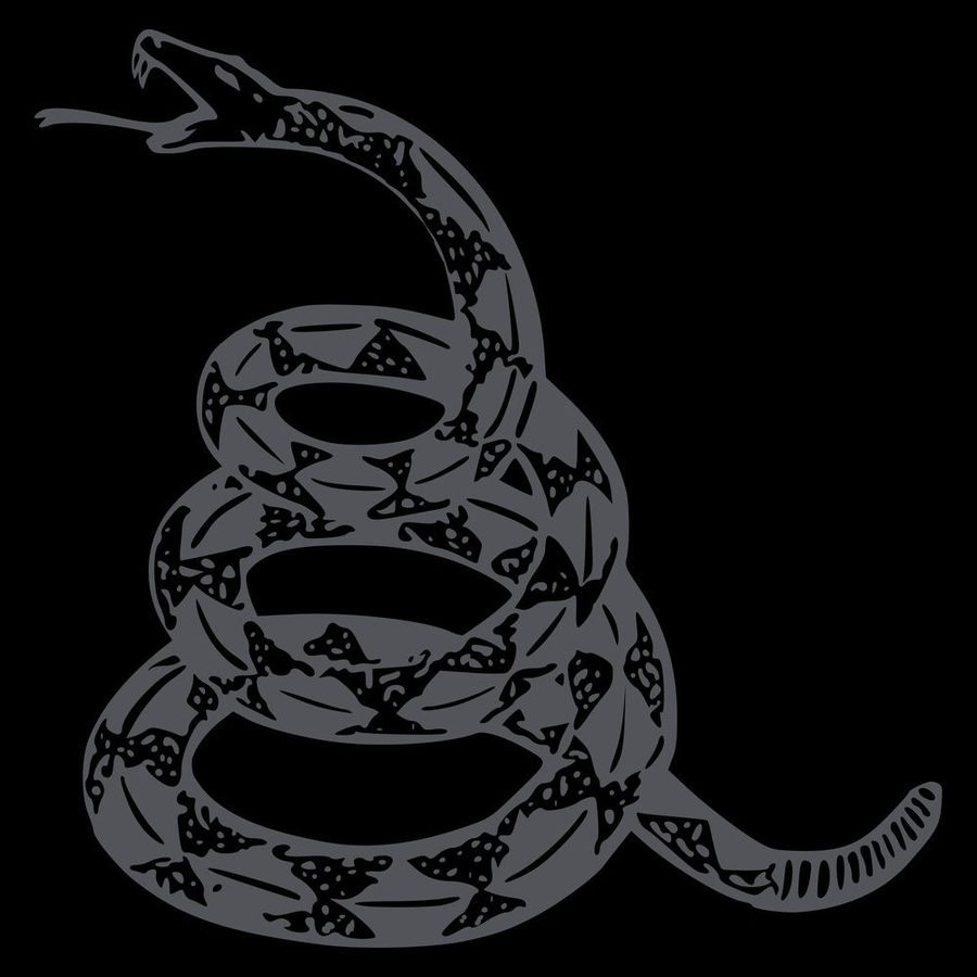 Don't Tread on Me Concealed Gadsden T-Shirt- Black