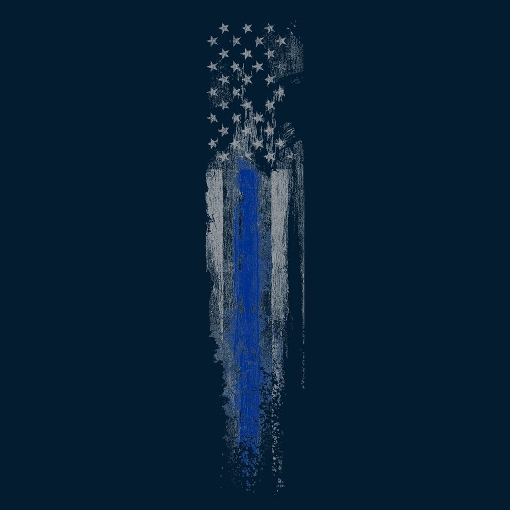 Blue Line Flag T-Shirt - Navy