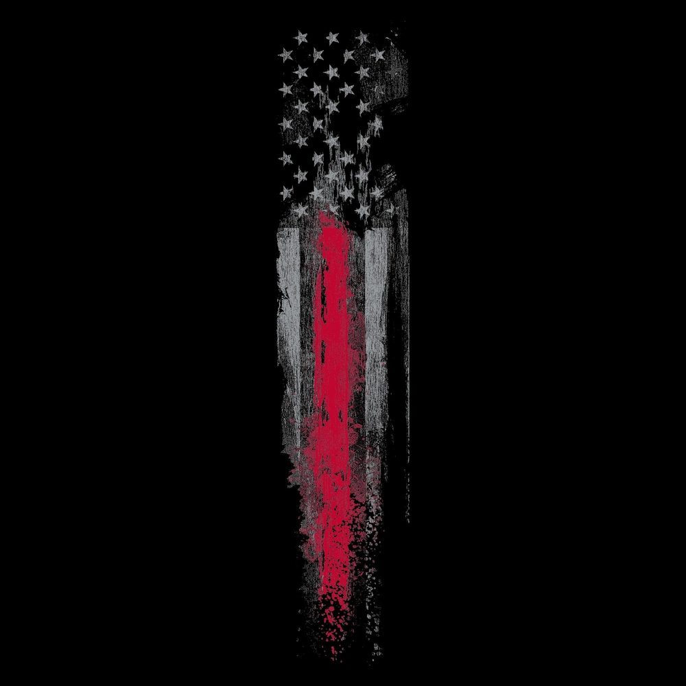 Red Line Flag T-Shirt - Black