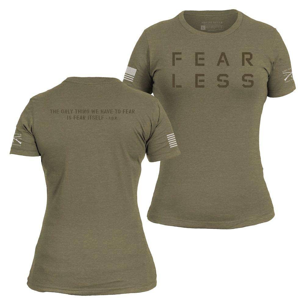 Women's Fear Less Training T-Shirt- Military Green