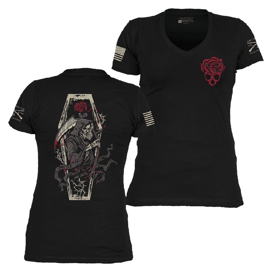 Women's Grim Reaper V-Neck - Black