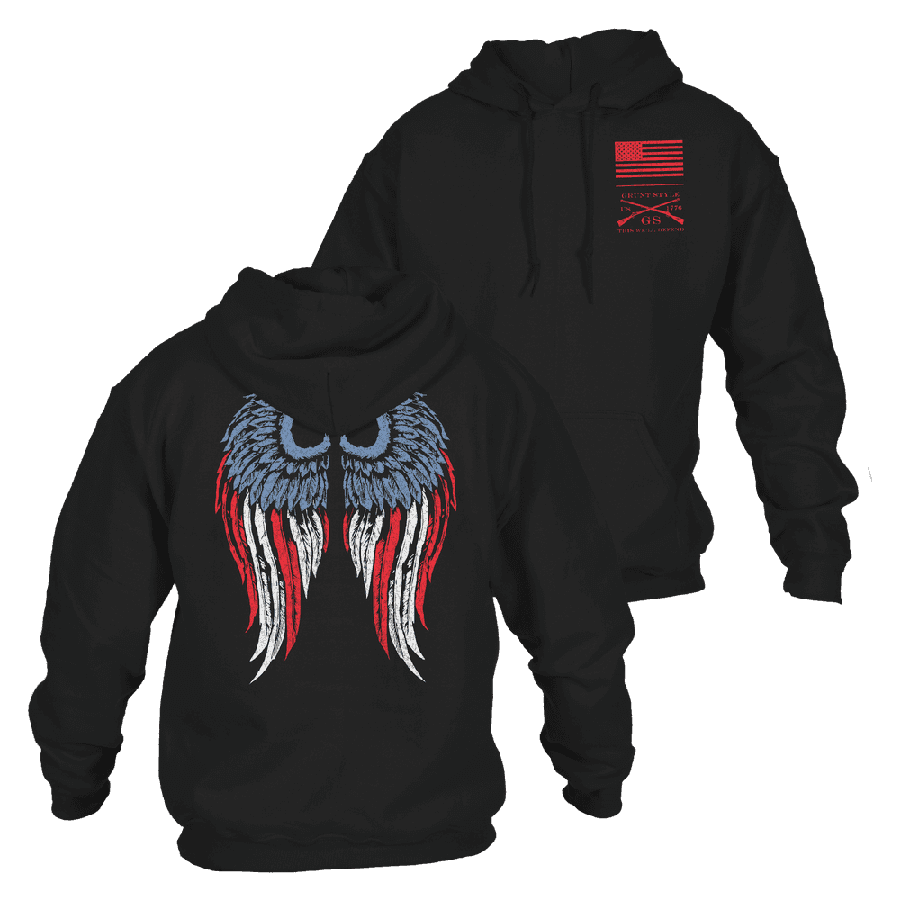 Women's Freedom Angel Hoodie - Black
