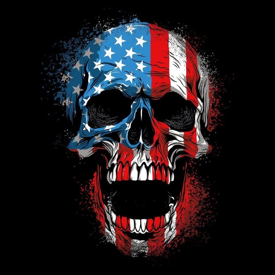 American Reaper Skull T-Shirt - Black