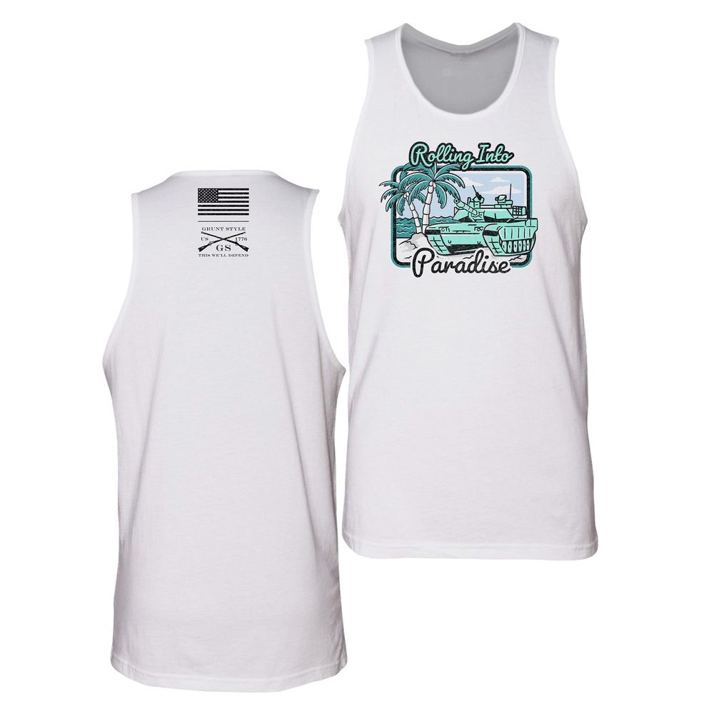 Rolling Into Paradise Tank - White