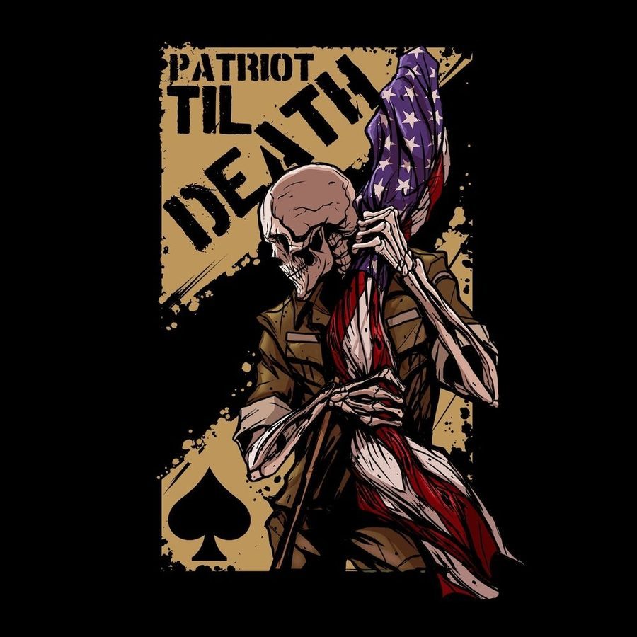 Patriot Til Death T-Shirt - Black