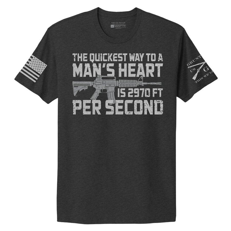 Women's Way To A Heart Boyfriend Fit T-Shirt - Charcoal