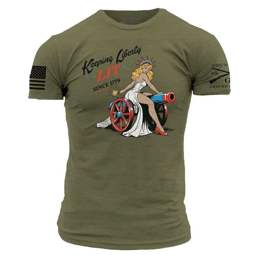 Keeping Liberty Lit T-Shirt - Military Green