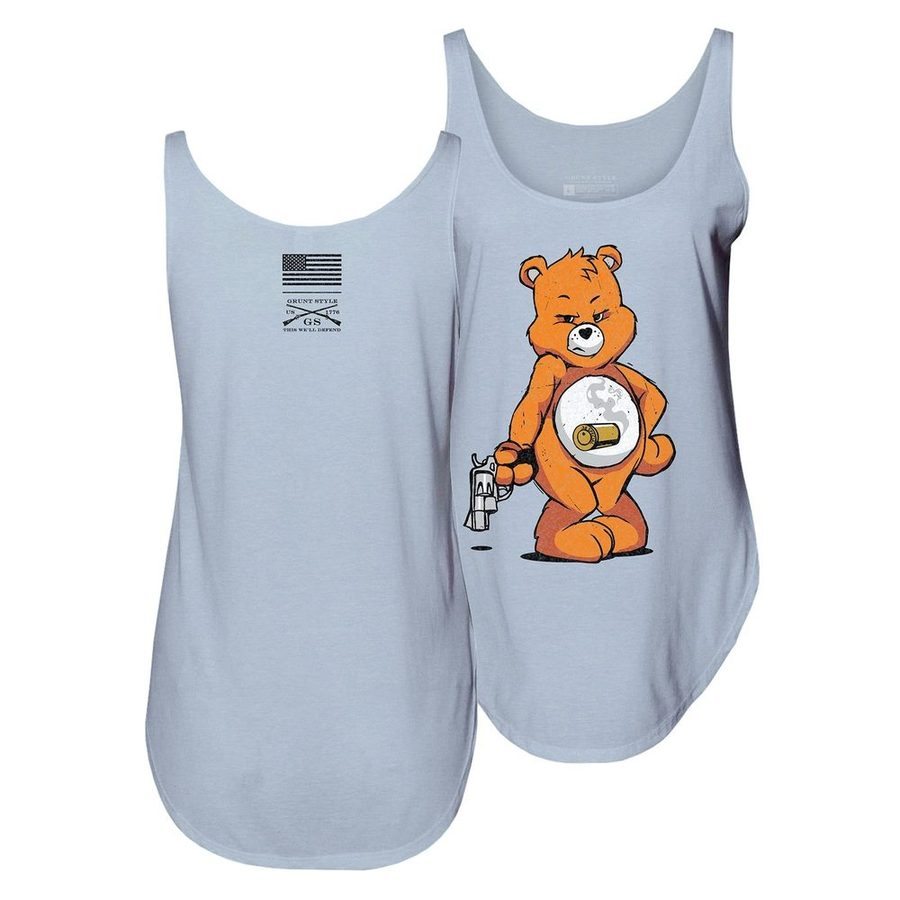 Women's Bang Bear Flowy Tank - Stonewash Denim