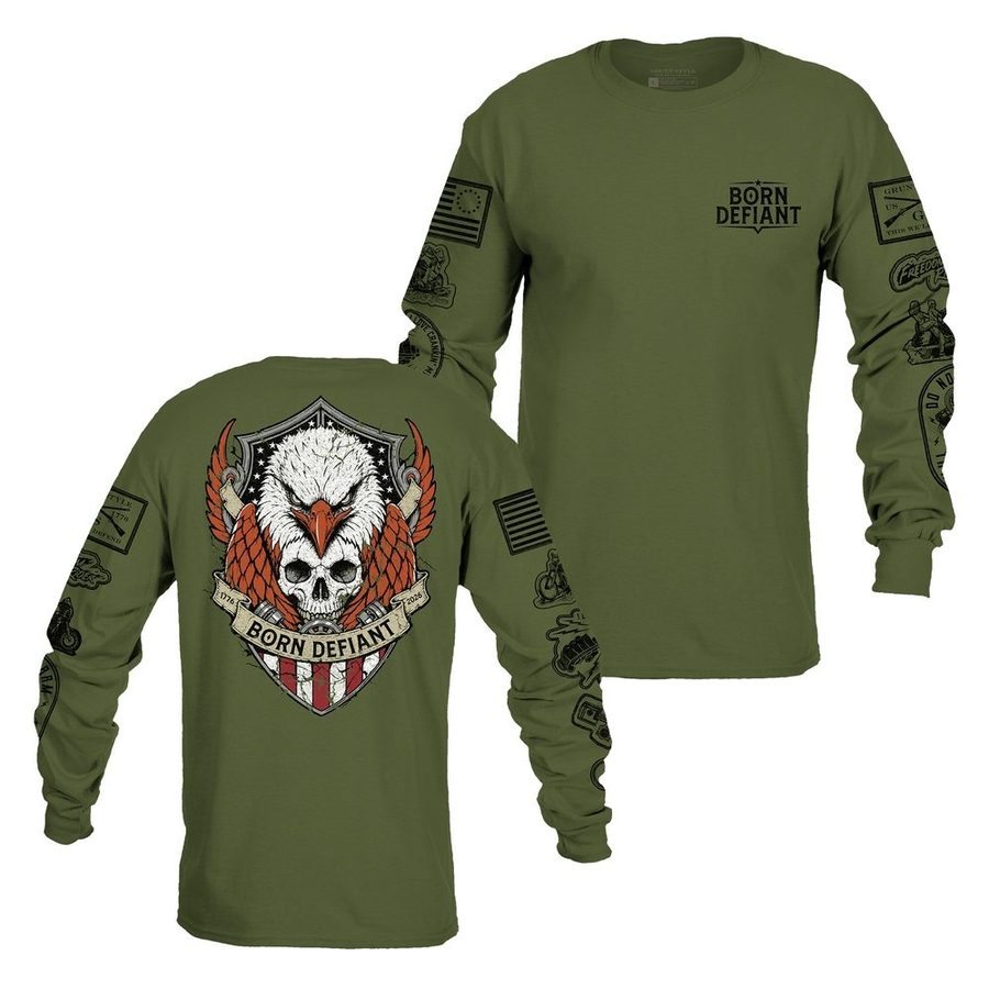 Born Defiant Long Sleeve - Military Green