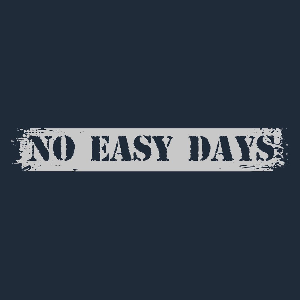 No Easy Days Fire T-Shirt - Midnight Navy