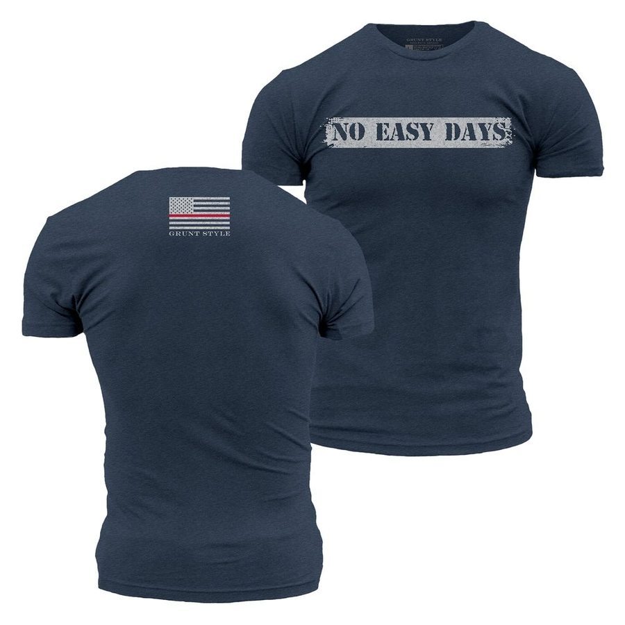 No Easy Days Fire T-Shirt - Midnight Navy