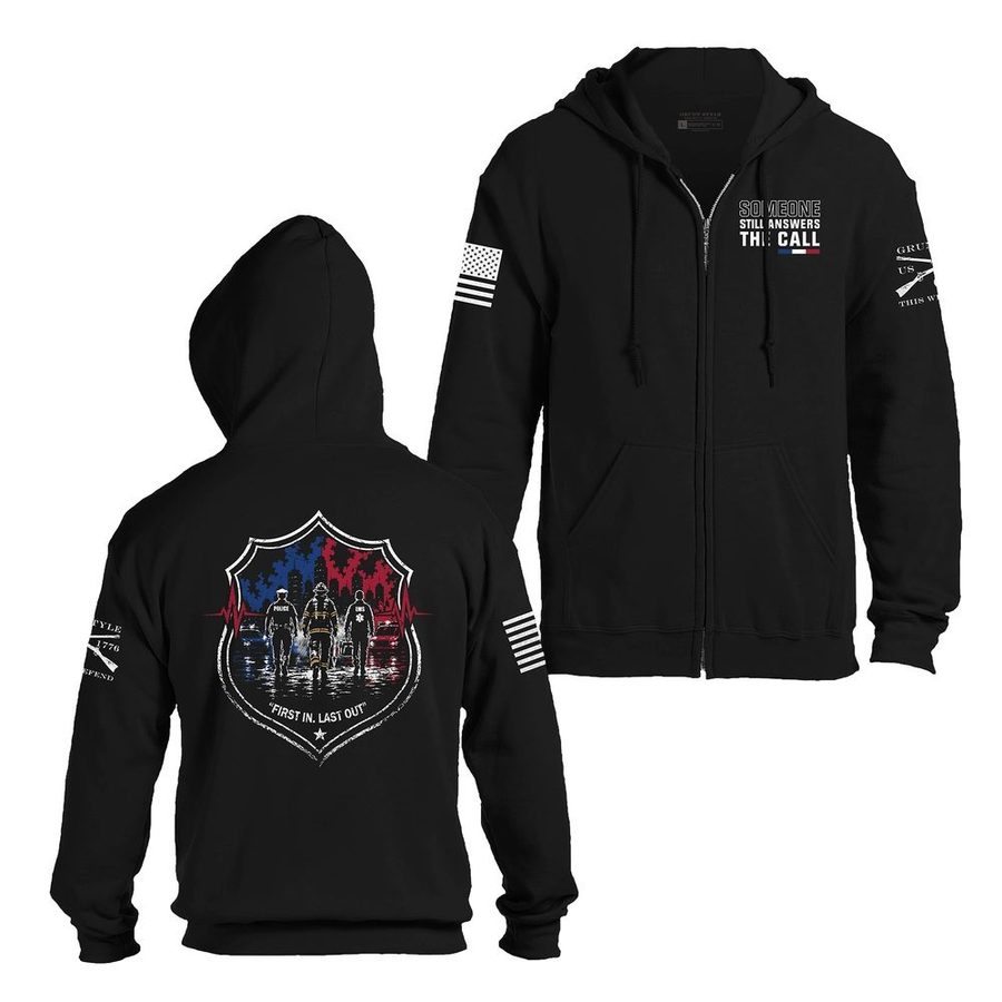 First In, Last Out Full-Zip Hoodie - Black