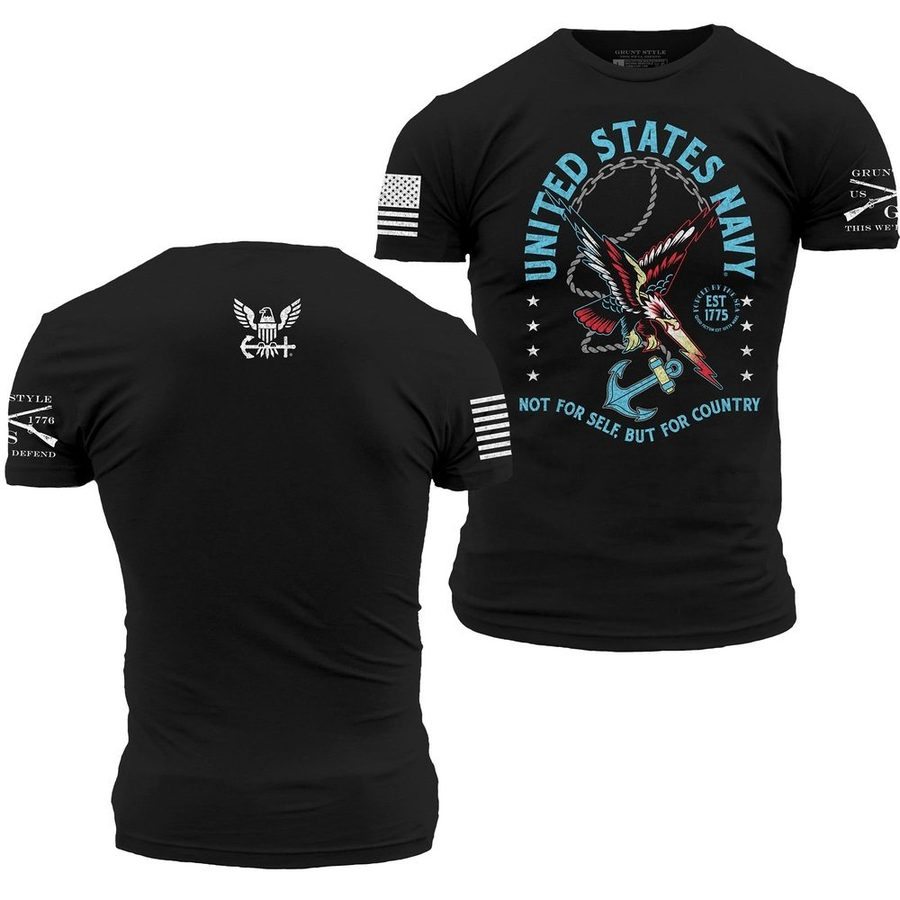 USN - For Country T-Shirt - Black