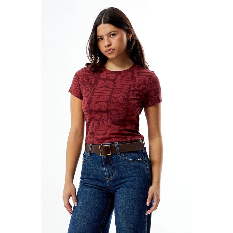 GUESS Originals Women's Printed Baby T-Shirt Hoodie Sweatshirt | PrintMintTees.com