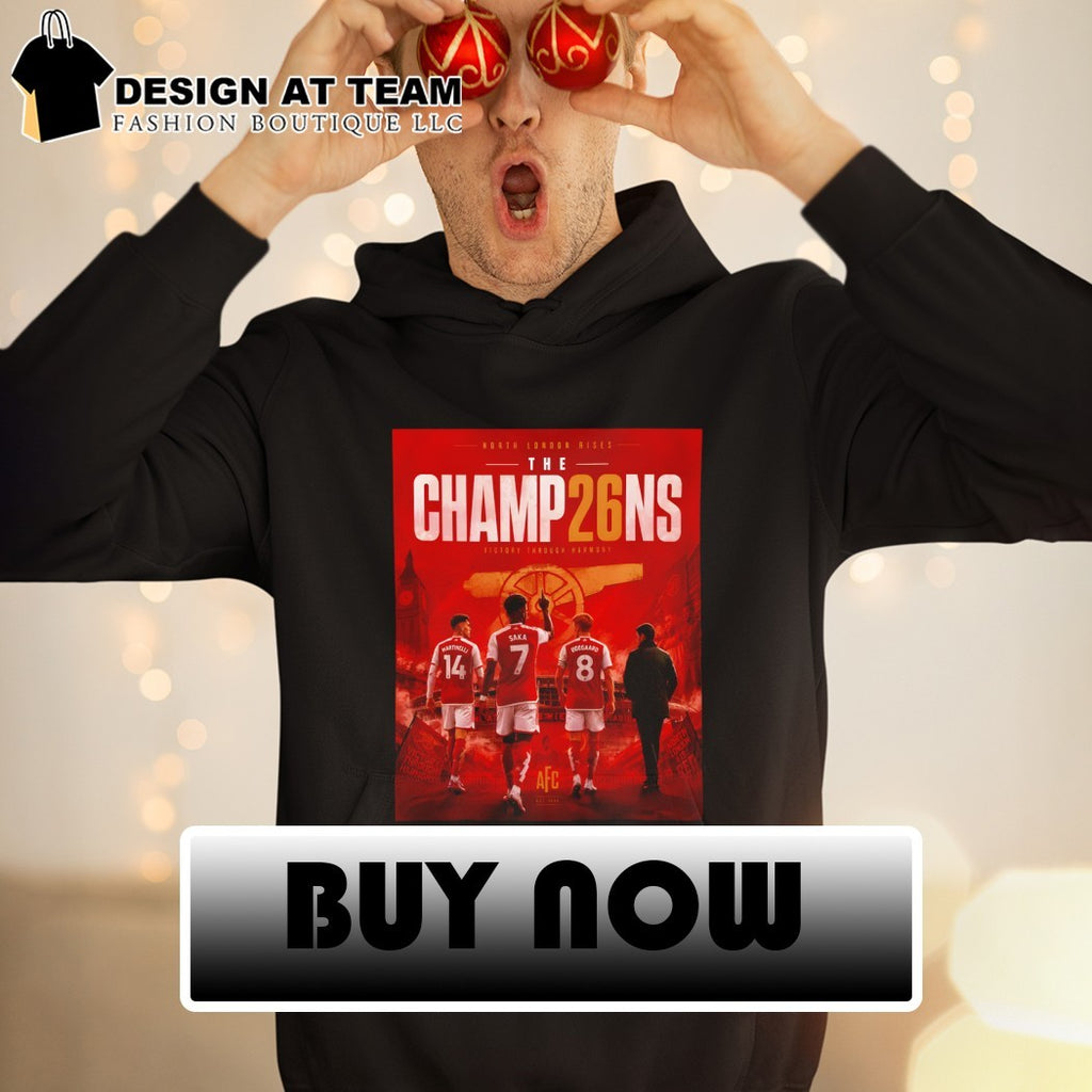 Gabriel Martinelli Bukayo Saka Martin Odegaard Arsenal FC Premier League Champions 2026 shirt