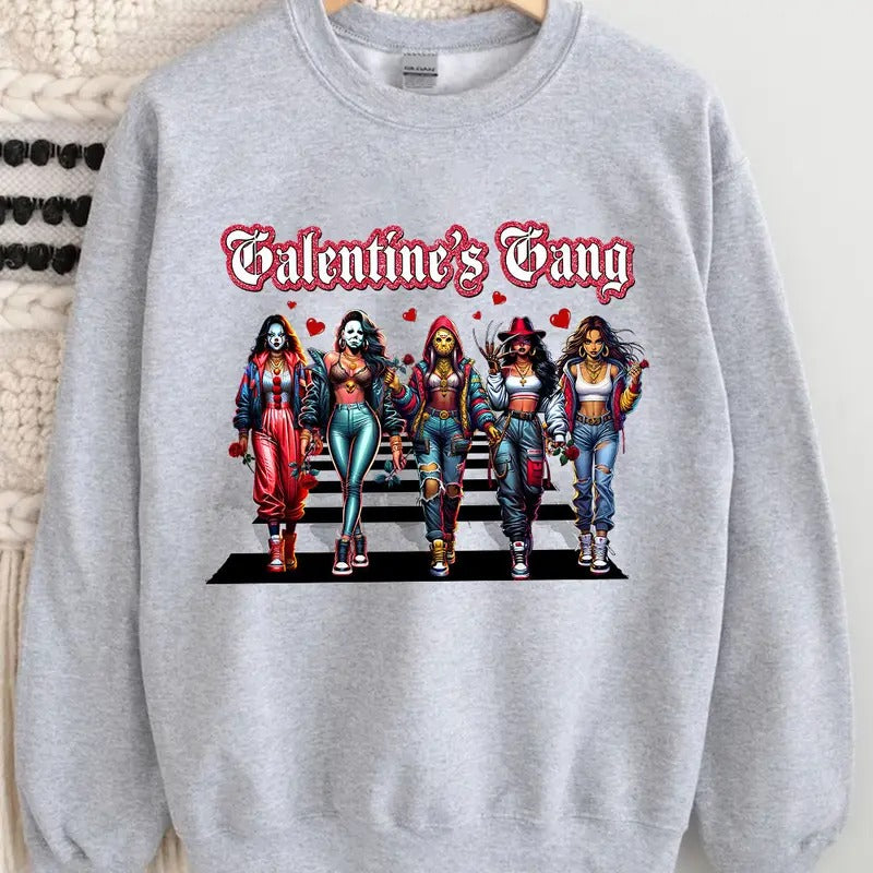 Galentine's Gang Shirt, Valentinesday Movies Shirt, VLT Graphic Tee style 07 Hoodie Sweatshirt | PrintMintTees.com