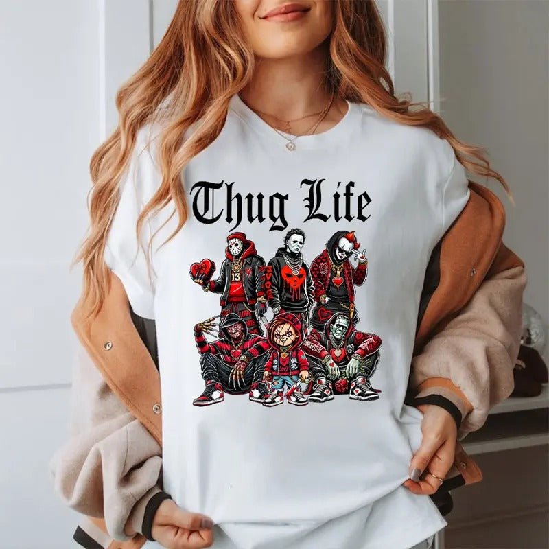 Galentine's Gang THUGLIFE Shirt, Valentinesday Movies Shirt, VLT Graphic Tee style 03 Hoodie Sweatshirt | PrintMintTees.com