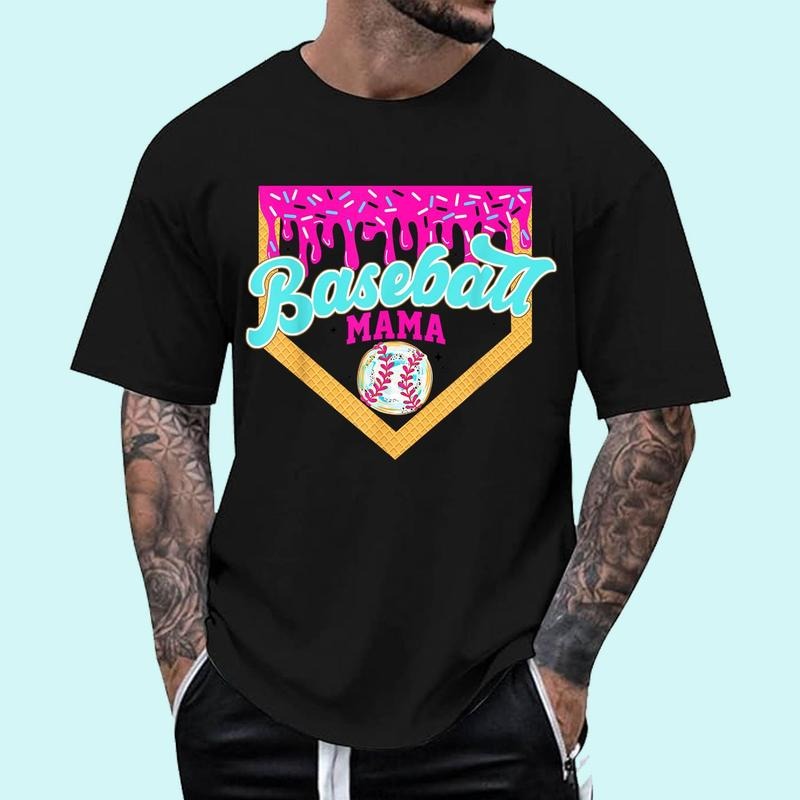 Game Day Baseball Mama Ice Cream Drip Baseball Mom Dripping Cotton 100% Top Trending T-Shirts, Hoodie, Sweatshirt