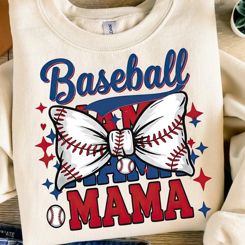 Game Day Baseball Sweatshirt Baseball Mom Coquette Bow Trendy Sports Softball Baseball Gift Shirt Hoodie | PrintMintTees.com
