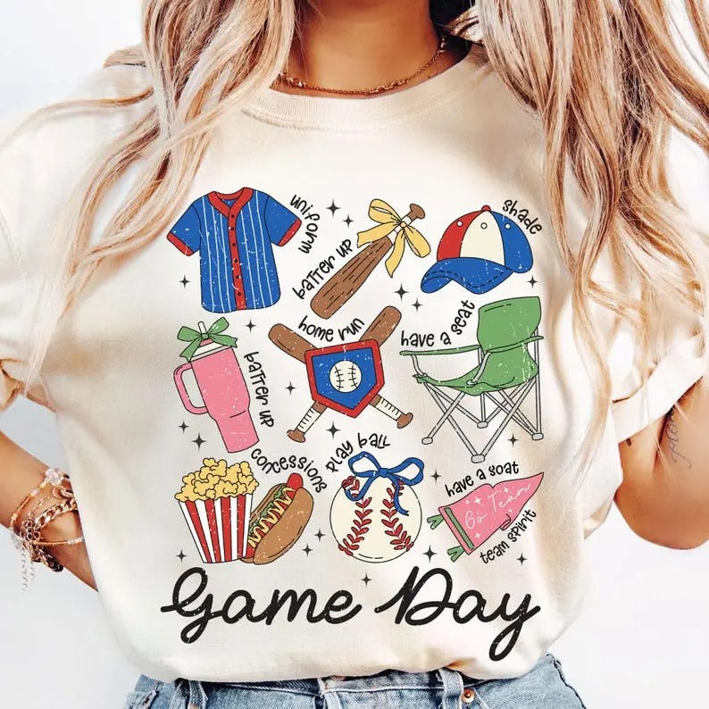 Game Day Baseball Tshirt, Game Day Tee, Baseball Mom Shirt, Vintage Baseball Season T-Shirt Hoodie Sweatshirt